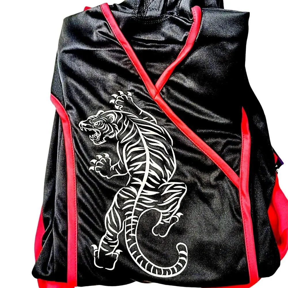 Martial Arts Ninja Asian Tiger Warrior Costume Child Sz M 8-10 BLACK Halloween